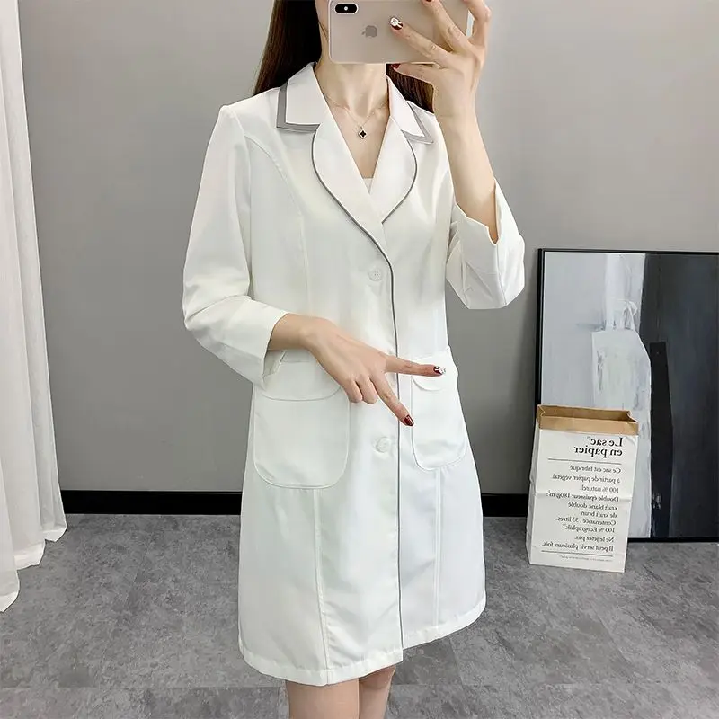 Damskie krótkie uniformy spa z – Medical Lab Logo recenzja i cena